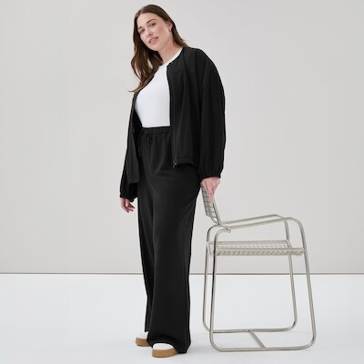 Women+ Wide Leg Track Pant - JF Black