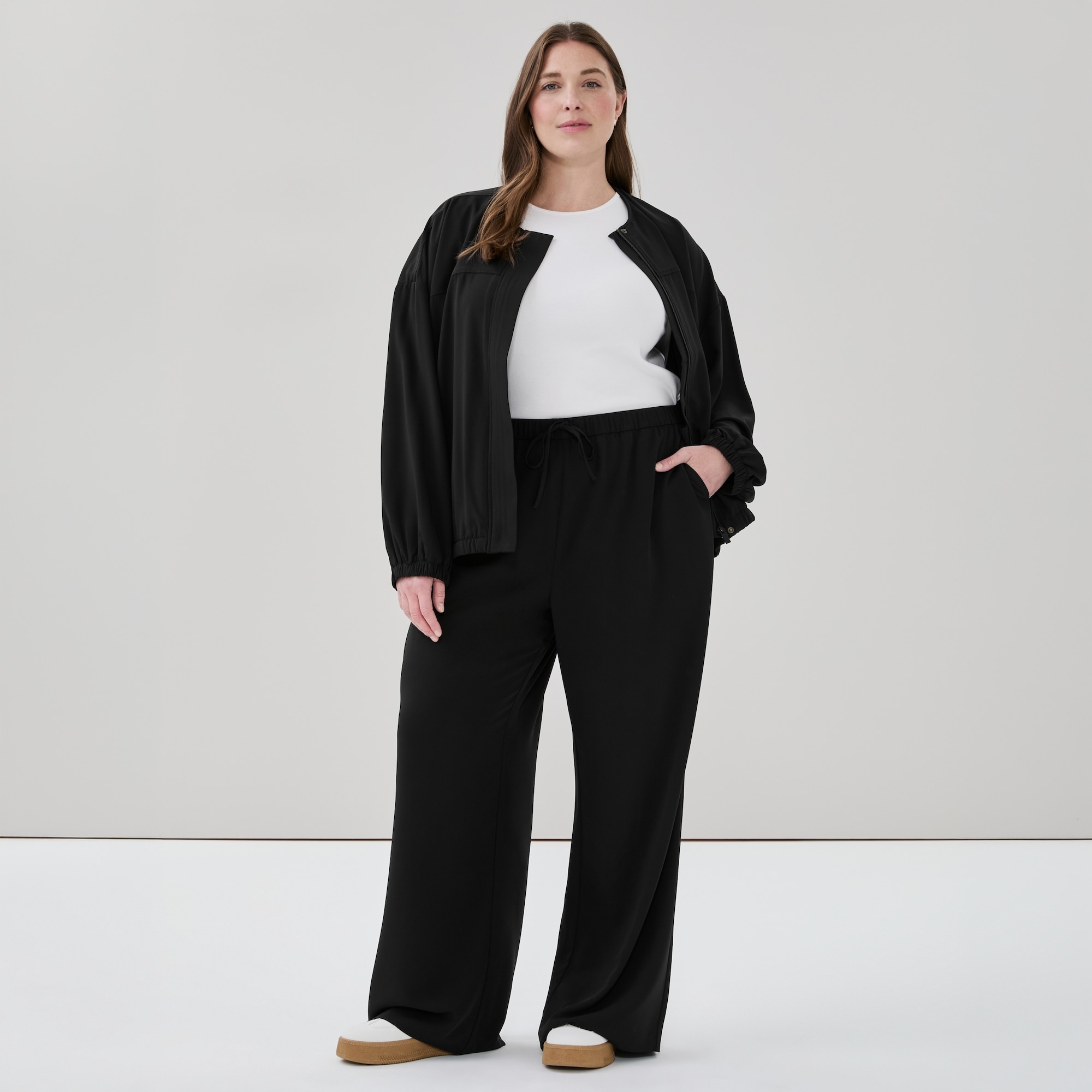 Pantalon sans attache à jambe large Femmes+