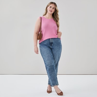 Women+ Pointelle Tank - Pink