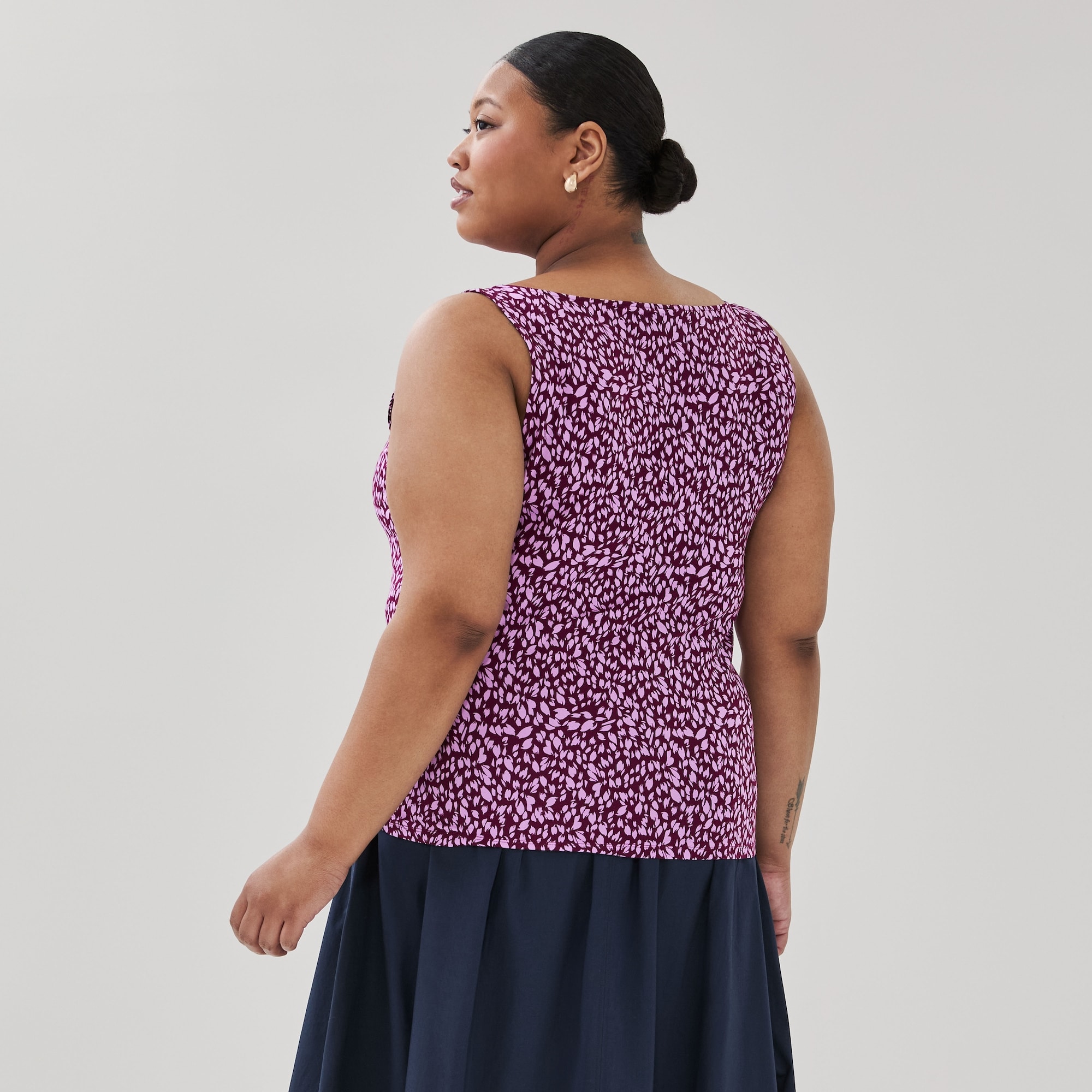 Women+ Printed Boat Neck Top