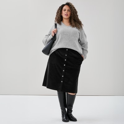 Chandail à col en V Femmes+ - Mélange De Gris