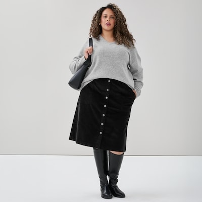 Chandail à col en V Femmes+ - Mélange De Gris