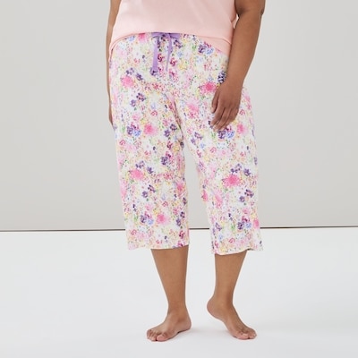 Women+ Printed Cropped Sleep Pant - Yellow
