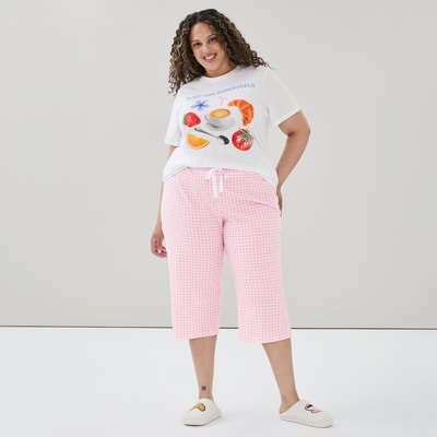 Pantalon de nuit court imprimé Femmes+ - Rose