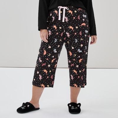 Women+ Printed Cropped Sleep Pant - JF Black