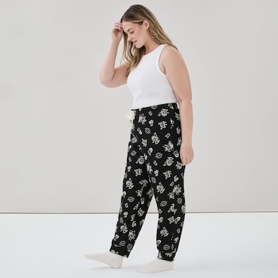 Pantalon de jogging de nuit imprimé Femmes+ - Noir