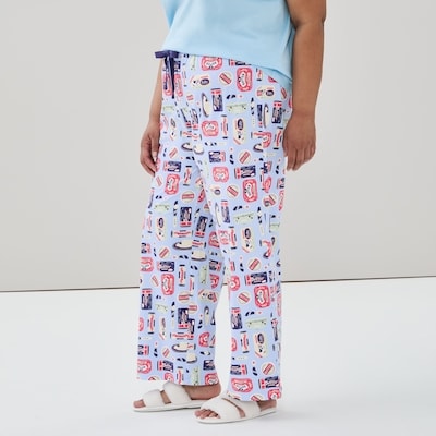 Pantalon de nuit imprimé Femmes+ - Bleu