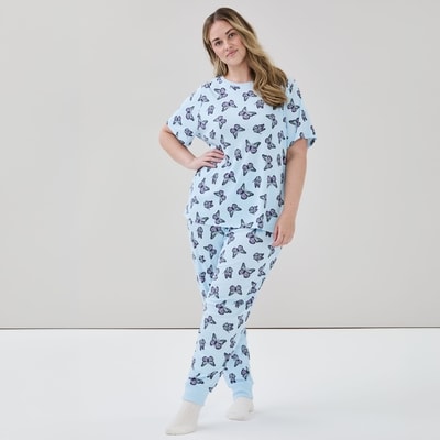 Ensemble avec t-shirt imprimé Femmes+ - Bleu