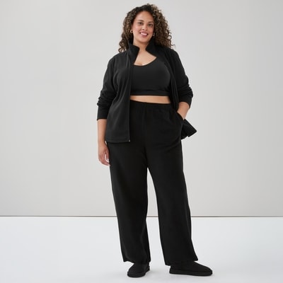 Pantalon de jogging sport en micromolleton Femmes+ - Noir