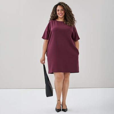 Women+ Dolman Sleeve Mini Dress - Dark Plum