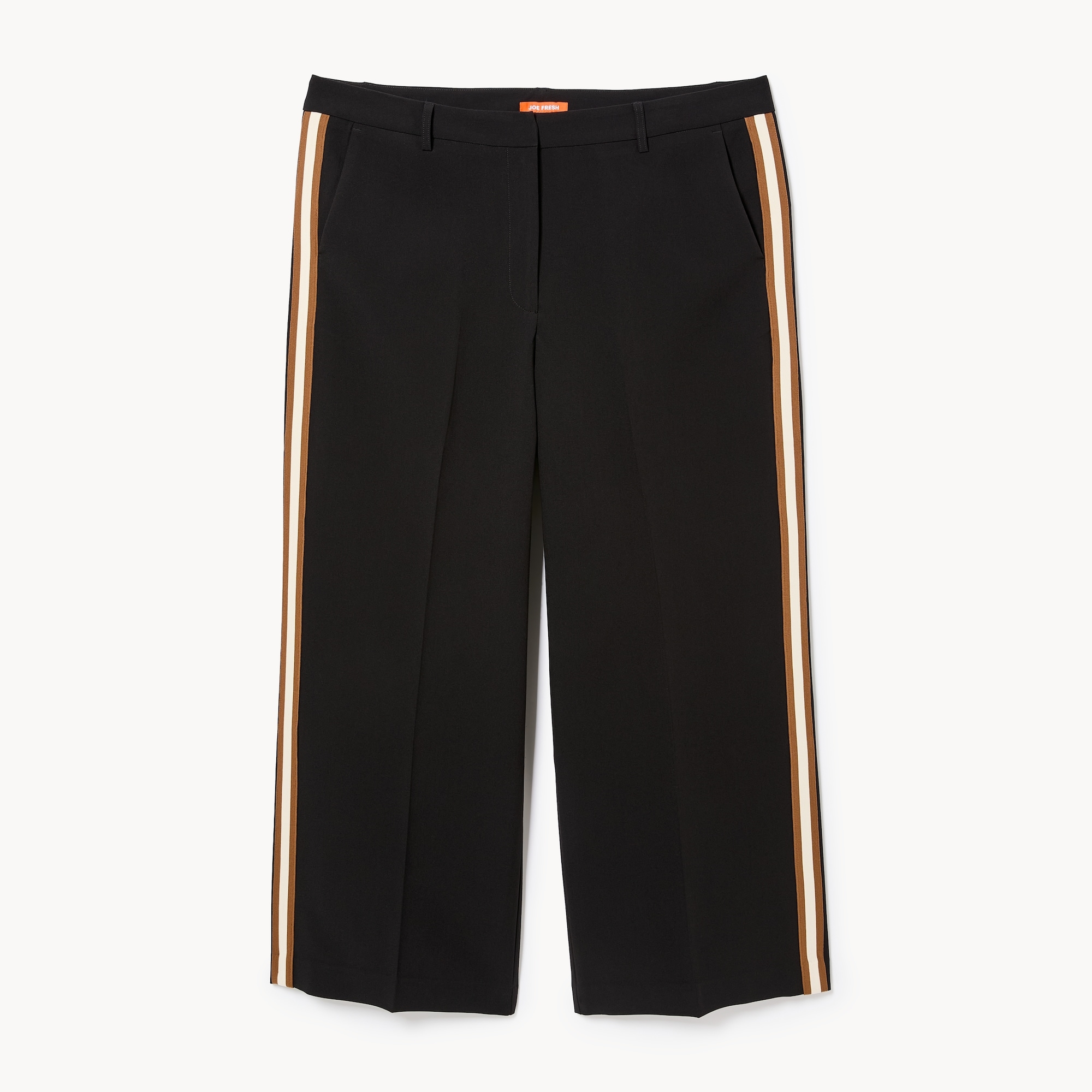 Pantalon à jambe large rayé sur les côtés Femmes+
