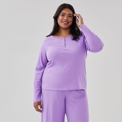 Women+ Henley Sleep Top - Purple