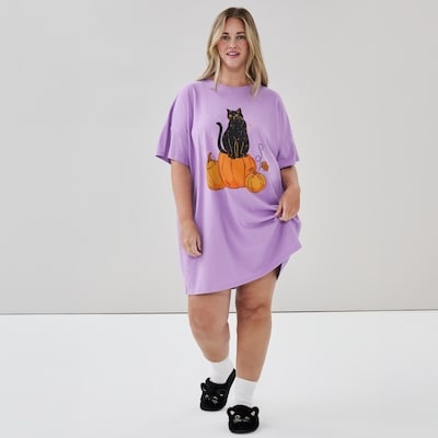 Robe de nuit ample imprimée Femmes+ - Pourpre