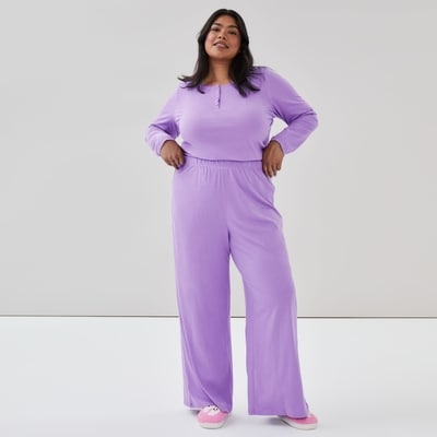 Pantalon de nuit à jambe large Femmes+ - Pourpre
