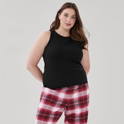 Cami de nuit en tricot côtelé Femmes+ - Noir