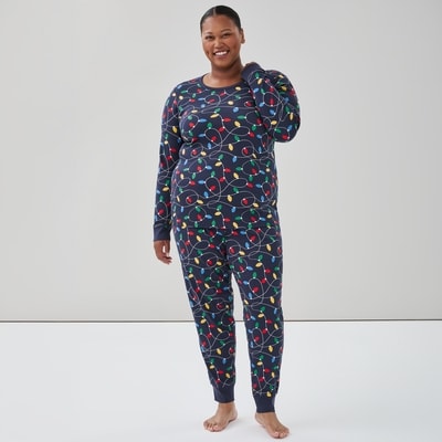 Women+ Microfleece Holiday Sleep Set - Navy