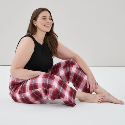 Pantalon de nuit en flanelle Femmes+ - Bourgogne