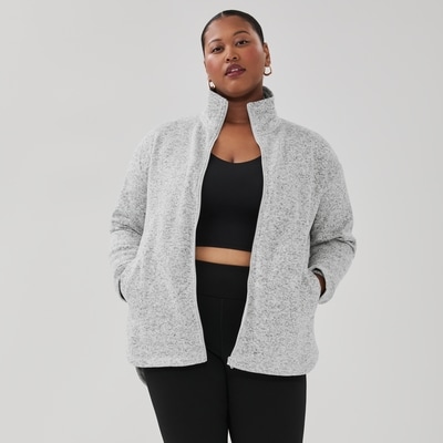 Women+ Active Fleece Zip-Up Jacket - Grey Mix