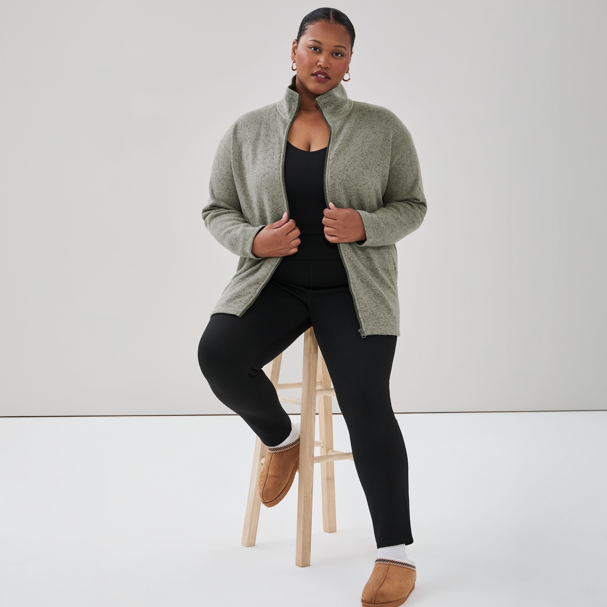 Veste sport en molleton à fermeture éclair Femmes+