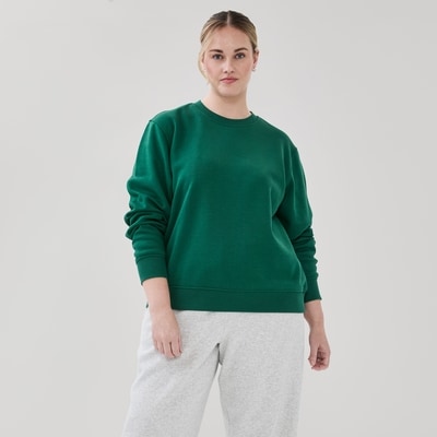 Chandail ras du cou sport en molleton Femmes+ - Vert Foncé