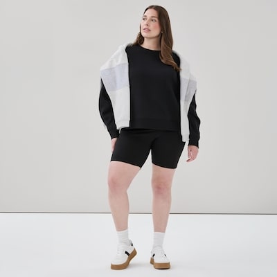 Chandail ras du cou sport en molleton Femmes+ - Noir