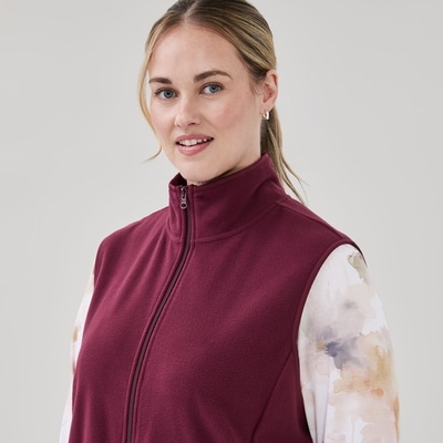Women+ Microfleece Vest - Maroon