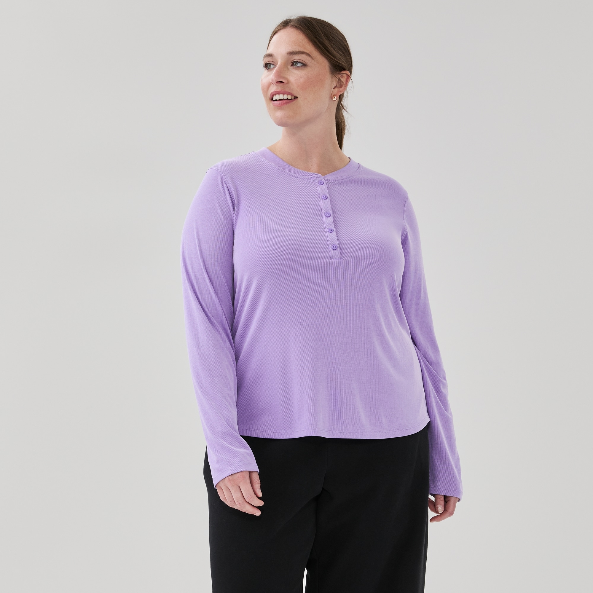 Women+ Active SoftWash Henley Long Sleeve Top