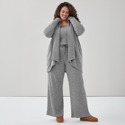 Cardigan sport ouvert sur l’avant Femmes+ - Mélange De Gris Foncé