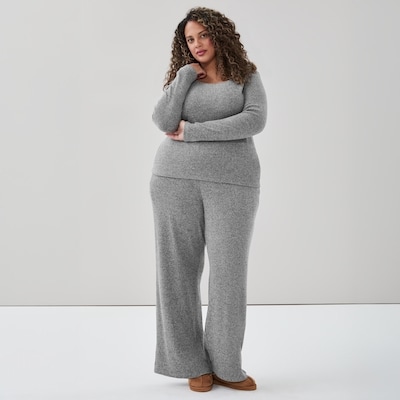 Haut sport à manches longues et à col rond Femmes+ - Mélange De Gris Foncé
