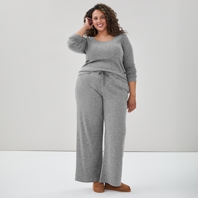 Women+ Active Wide Leg Sweatpant - Dark Grey Mix