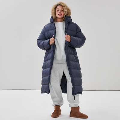 Women+ Hooded Long Puffer Jacket - Navy