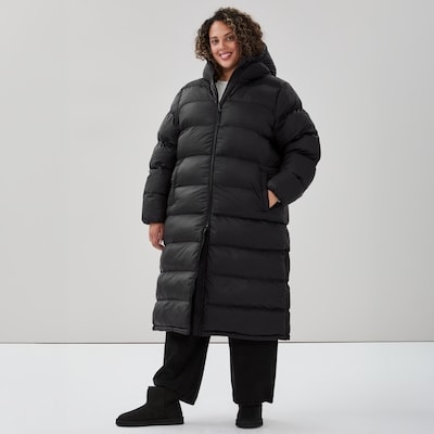 Veste longue matelassée à capuchon Femmes+ - Noir