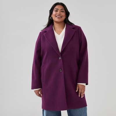 Women+ Car Coat - Maroon
