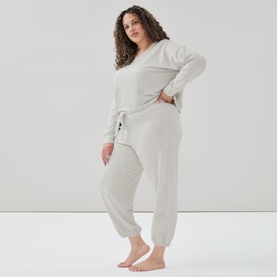 Pantalon de jogging de détente en molleton Femmes+ - Mélange De Gris