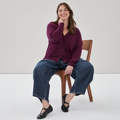 Cardigan à col en V Femmes+ - Marron