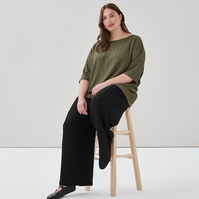 Women+ Dolman Sleeve Top - Khaki Green