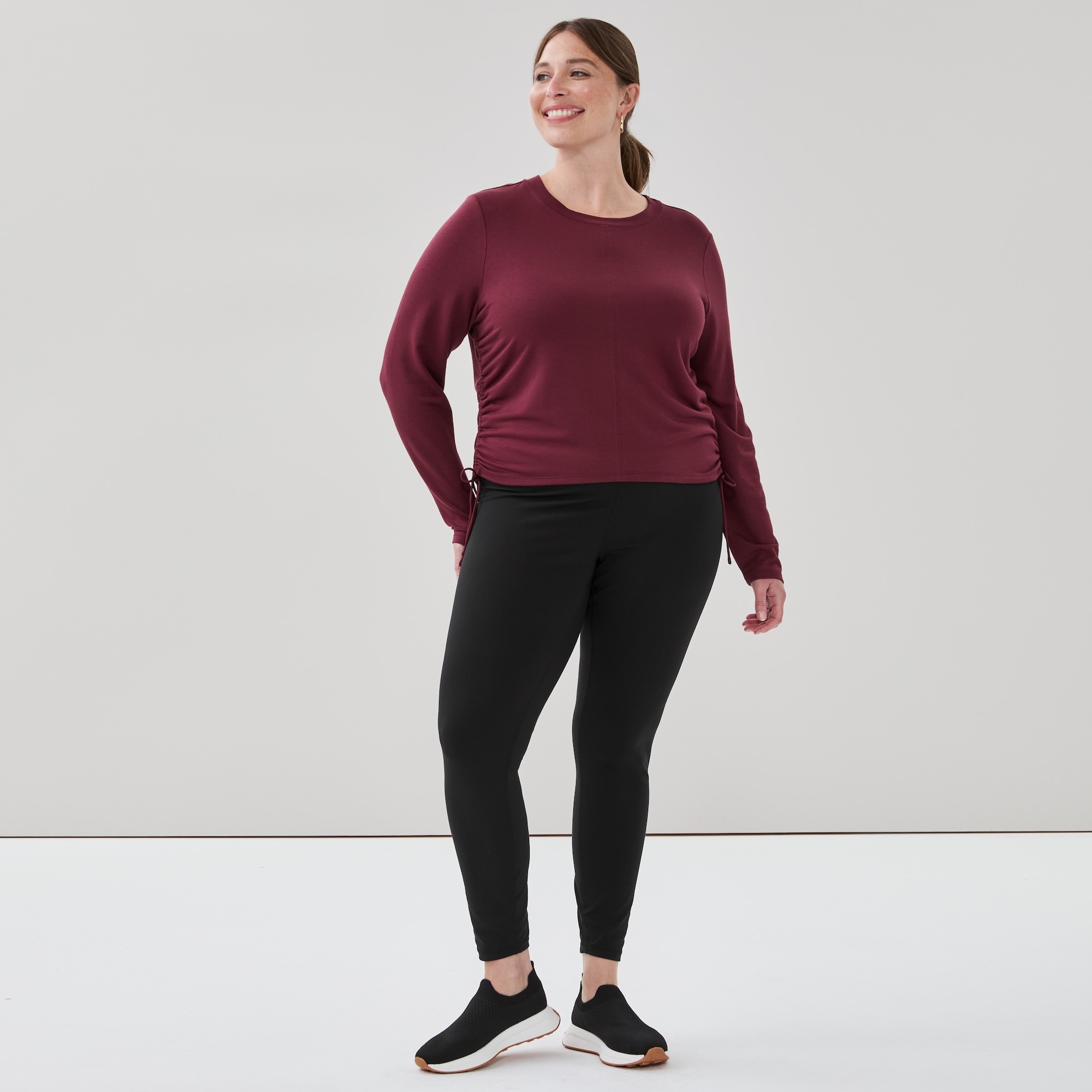 Women+ Active Side Cinched Long Sleeve Top