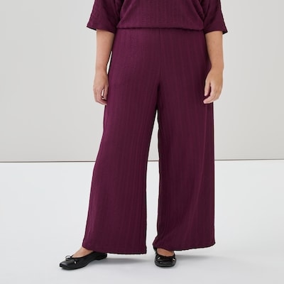 Women+ Wide Leg Pant - Maroon