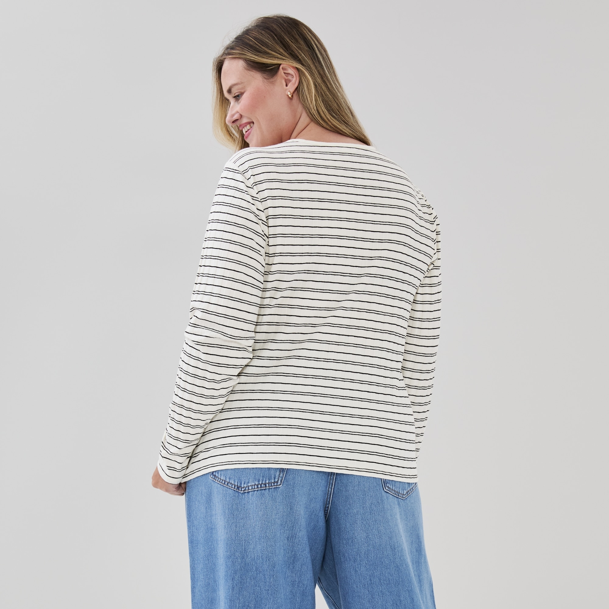 Women+ Striped Cardigan