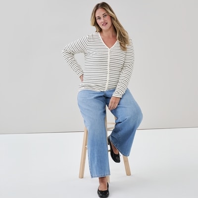 Joe Fresh Cardigan à rayures Femmes+ 1 ea, 25,00 $/1ch