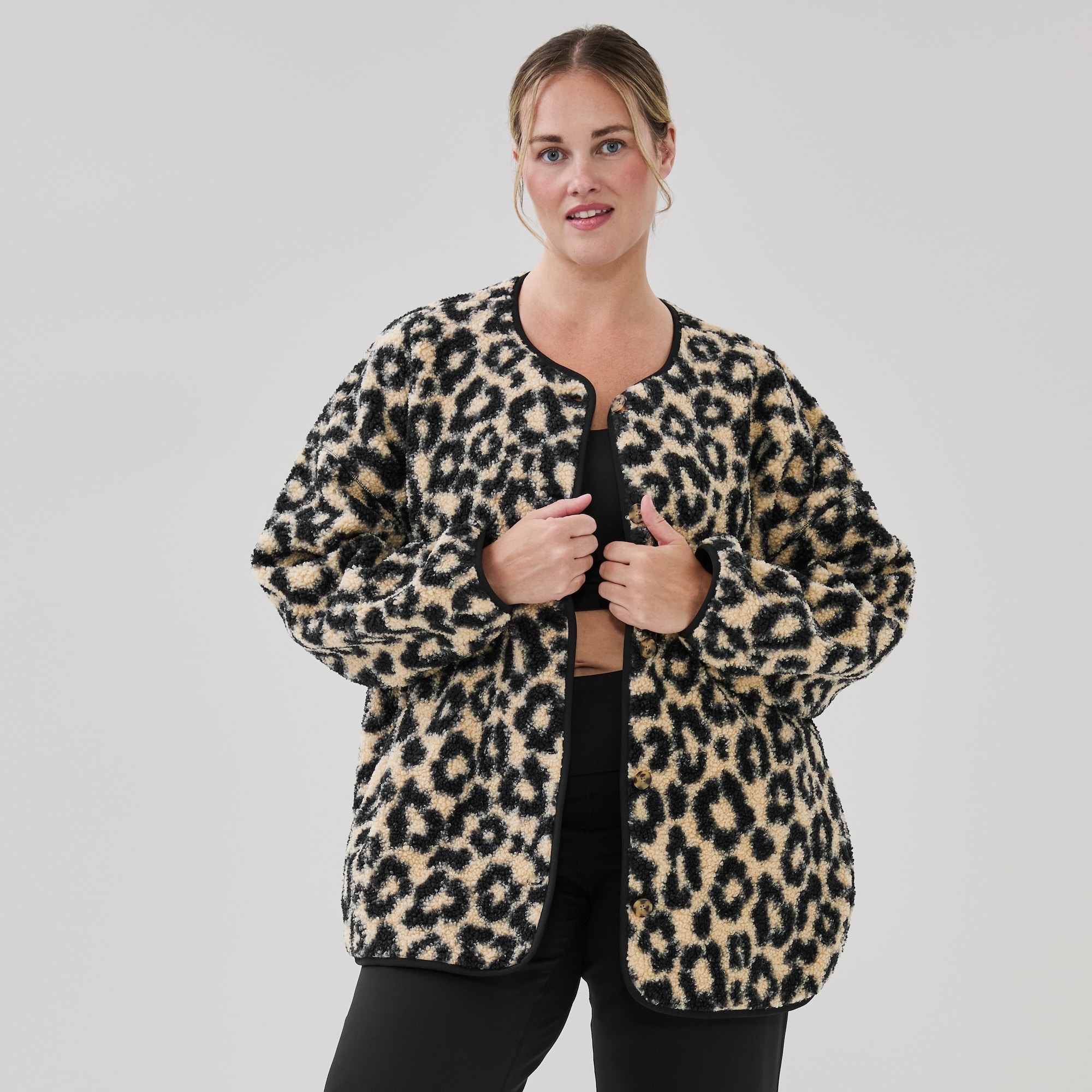 Veste imprimée en molleton effet peau de mouton