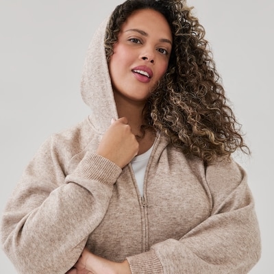 Women+ Full-Zip Hoodie - Dark Brown Mix