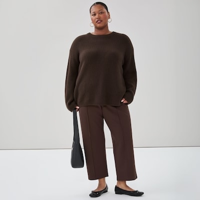 Chandail ras du cou Femmes+ - Brun Foncé