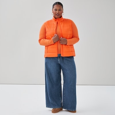 Women+ Quilted Vest - Bright Orange