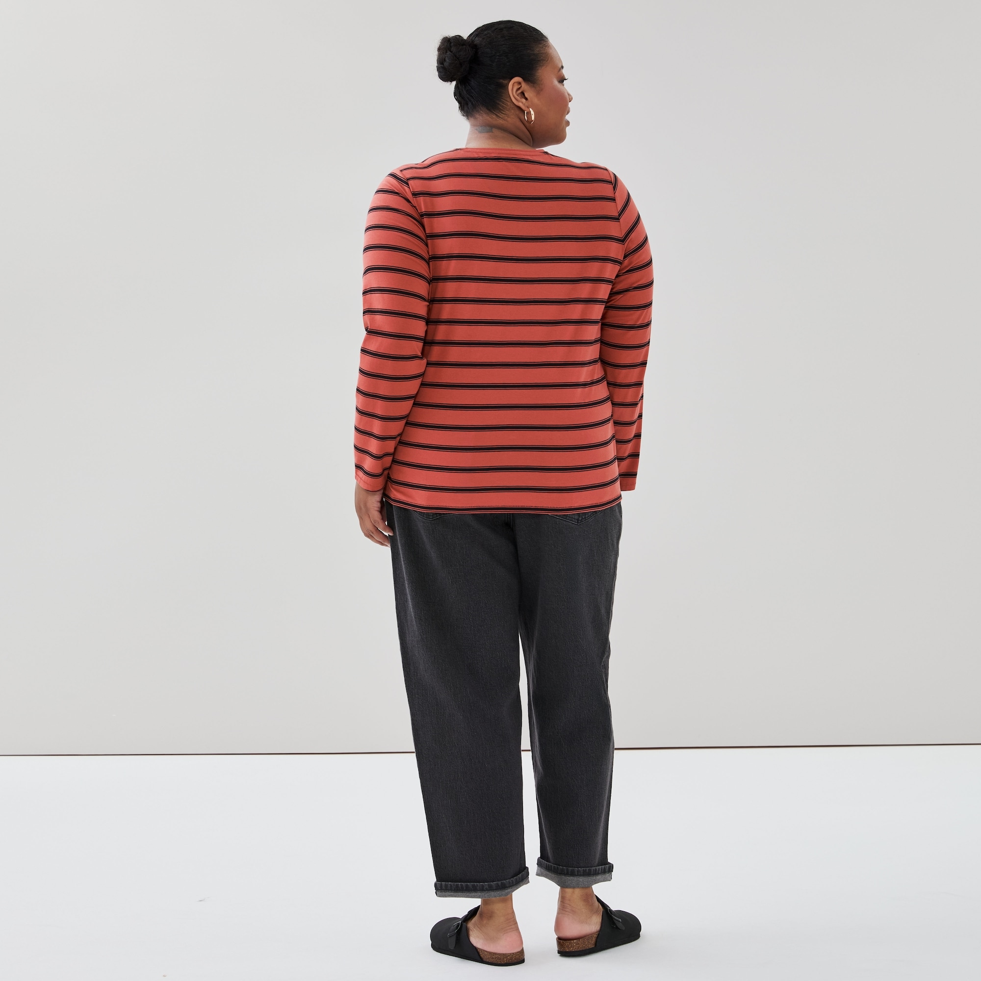 Women+ Striped Classic Fit Long Sleeve Top