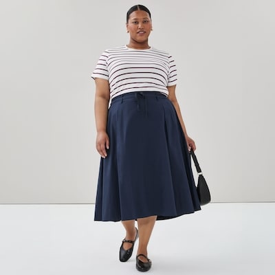 Women+ Crewneck Striped T-Shirt - White