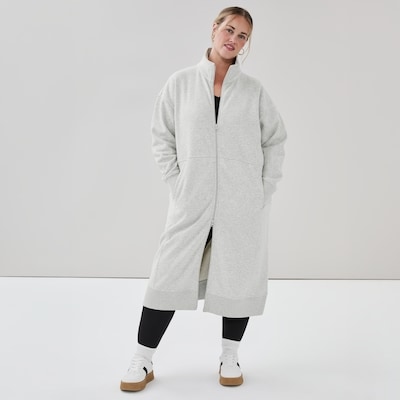 Women+ CozyFleece Long Jacket - Grey Mix