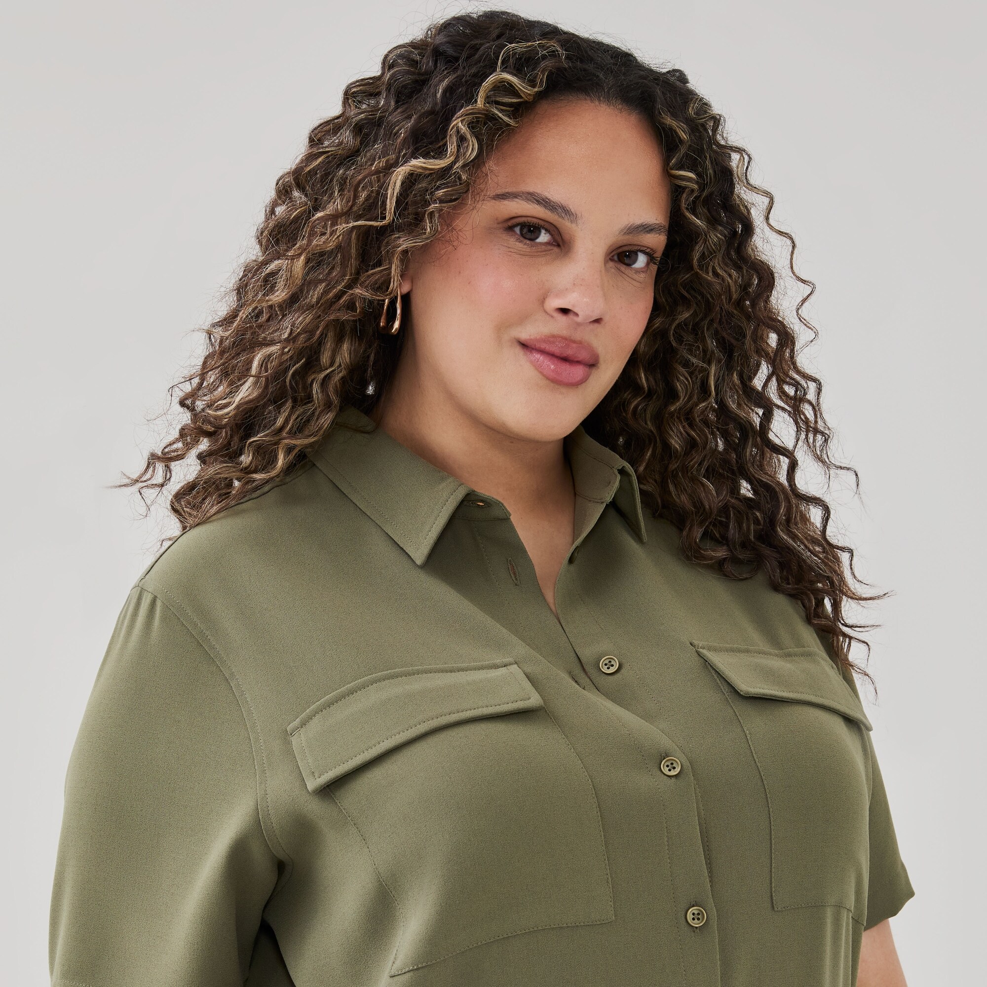 Robe chemisier en crêpe Femmes+