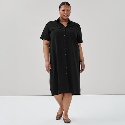 Robe chemisier en crêpe Femmes+ - Noir JF