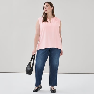 Haut sans manches en crêpe Femmes+ - Rose pâle